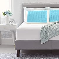 Comfort Revolution Blue Bubble Gel + Memory Foam Pillow, Standard (Pack of 1), White