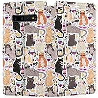 Wallet Case Replacement for Samsung Galaxy S23 S22 Note 20 Ultra S21 FE S10 S20 A03 A50 Card Holder Cover Adorable Cats Martini PU Leather Wine Lover Gift Folio Snap Funny Flip Magnetic