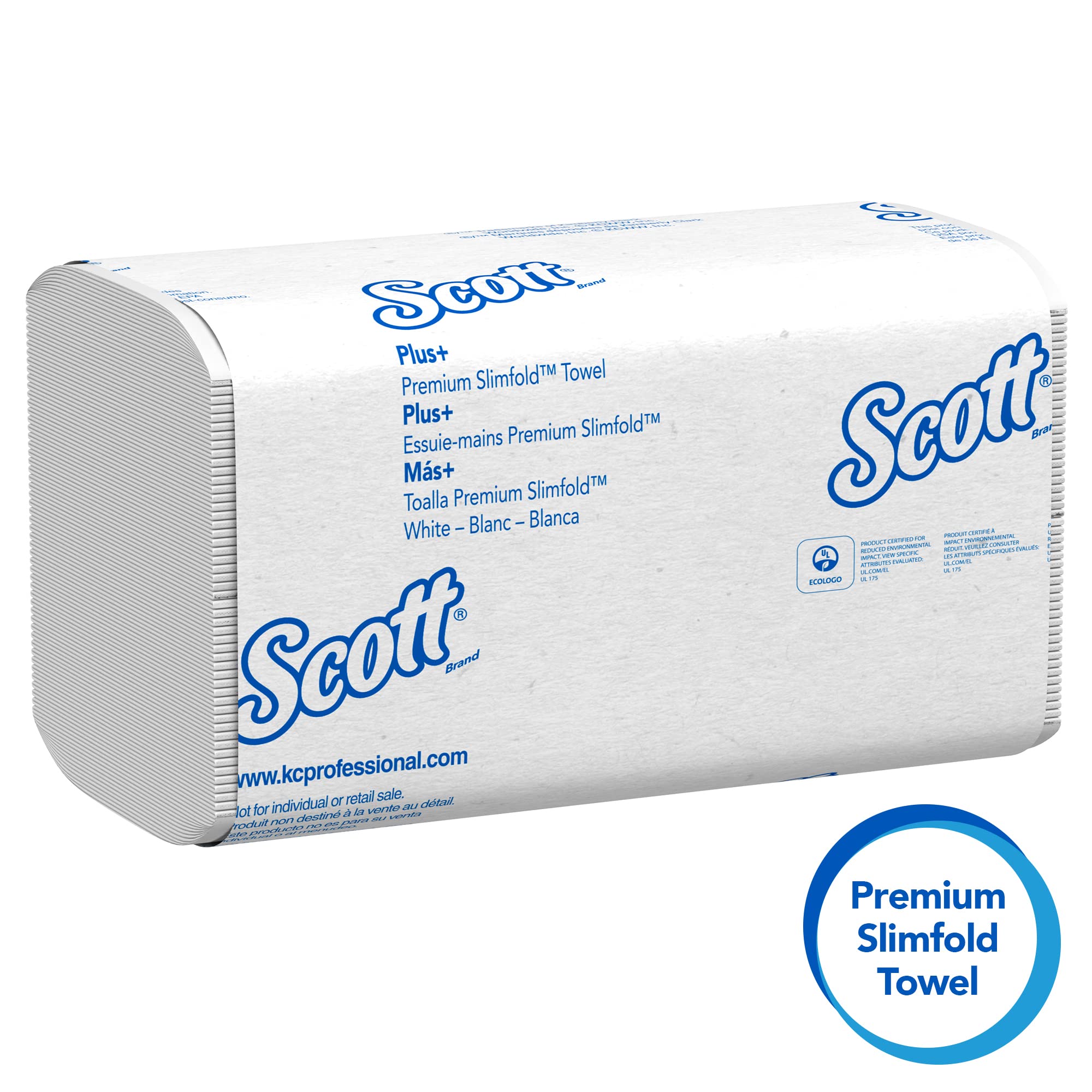 Scott Control Hand Towels Slimfold (04442) with Fast-Drying Absorbency Pockets, White, 90 Towels / Clip, 24 Packs / Case, 90 Count (Pack of 24)