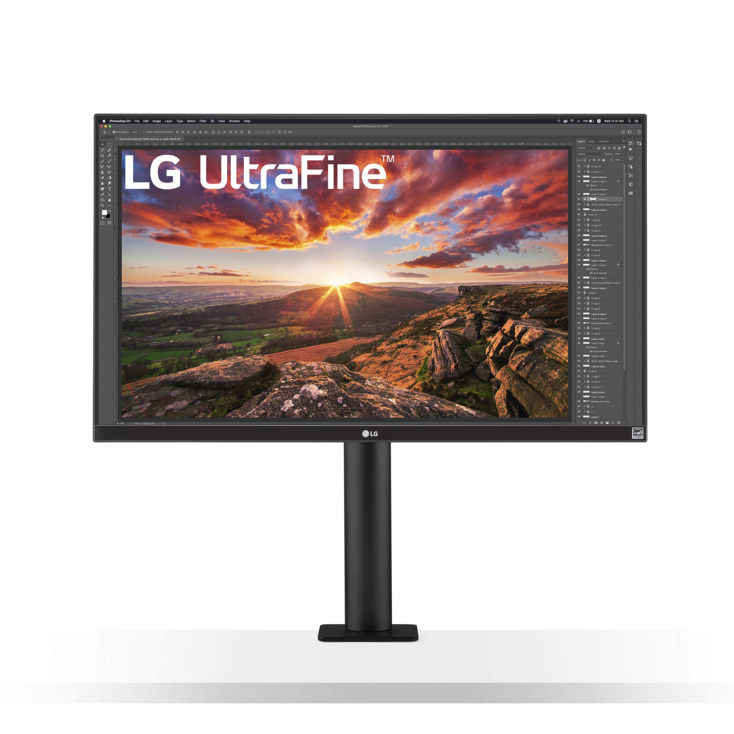 LG 27UN880-B Ultrafine Monitor 27” UHD (3840 x 2160) IPS Display, sRGB 99% Color Gamut, VESA DisplayHDR 400, USB Type-C, Ergo Stand - Black