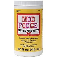 Mod Podge Matte Sealer, Glue & Finish: All-in-One Craft Solution- Quick Dry, Easy Clean, for Wood, Paper, Fabric & More. Non-Toxic - Craft with Confidence, Made in USA, 32 oz., Pack of 1