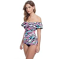 Profile by Gottex Women's Wild Parade Off The Shoulder Tankini