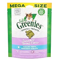 Greenies Feline Adult Natural Dental Care Cat Treats, Succulent Shrimp Flavor, 4.6 oz. Pouch