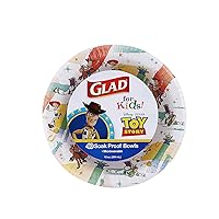 Glad for Kids Disney Pixar Toy Story 12oz Paper Bowls | Paper Bowls, Kids Bowls | Kid-Friendly Paper Bowls for Everyday Use, 12oz Disposable Bowls for Kids 40 Ct