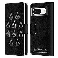 Head Case Designs Officially Licensed Assassin's Creed Geometric Crest Legacy Logo Leather Book Wallet Case Cover Compatible with Google Pixel 8