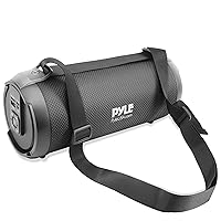 PyleUsa Wireless Portable Bluetooth Boombox Speaker - 17 Watt Rechargeable Boom Box Speaker Portable Music Barrel Loud Stereo System with AUX Input,MP3/USB/SD Port,Fm Radio,3