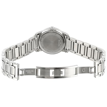 Bulova Ladies' Classic Highbridge Diamond 3-Hand Calendar Date Watch, White Mother-of-Pearl Dial Style: 96R105