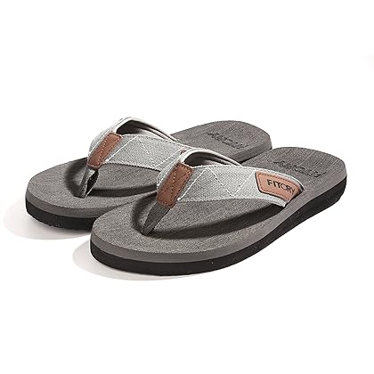 FITORY Men's Flip-Flops, Thongs Sandals Comfort Slippers for Beach Size 6-15
