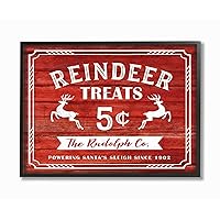 The Stupell Home Décor Collection Reindeer Treats Vintage Sign Framed Giclee Texturized Art, 11 x 14