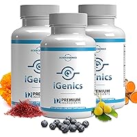 iGenics Premium Eye Vitamins with AREDs 2+ Formula with 12 Natural, Vegan Ingredients, Non-GMO Mineral Supplements for Strained Vision & Dry Eyes with No Fillers (3)
