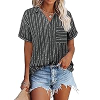 Gaharu Womne's Casual Button Shirts Summer Dressy Blouses Work Trendy Tops