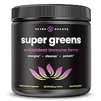 Super Greens Powder Premium Antioxidant Superfood | Organic Greens Fruit and Veggie Vegan Supplement | 40+ Greens and Superfoods Including Wheatgrass & Spirulina | Probiotic Powder Greens, Sweet Berry