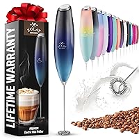 Zulay Powerful Milk Frother for Coffee with Powerful Motor - Handheld Frother Electric Whisk, Milk Foamer, Mini Mixer, Coffee Blender Frother for Frappe, Latte, Matcha, No Stand - Deep Sea