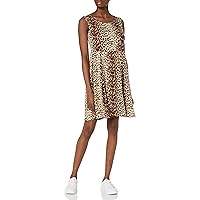 Star Vixen Women's Classic Str Ponte Knit Sleeveless Box-Pleat Fitnflare Dress