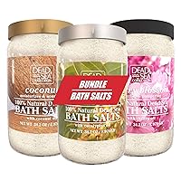 Dead Sea Collection Bath Salts Enriched with 3 pc-Eucalyptus - Cherry Blossom-Coconut-Natural Salt for Bath-Large 34.2 OZ.-Nourishing Essential Body Care for Soothing and Relaxing Your Skin and Muscle