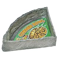 Zoo Med Reptile Rock Corner Water Dish, X-Large, Assorted color, Black