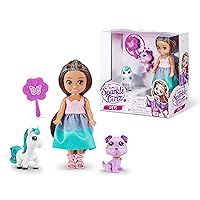 Princess Doll and Pet Set (Pink & Cat Set) by ZURU 2 Pets, Hair Styling for Kids, Dog, Cat, Unicorn, Nurture Toys for Girls, Posable Fashion Doll, Removable Dress, Gifts for Girls 4-8