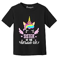Sister of The Birthday Girl Shirt Unicorn Graphic Toddler Girl Bday T-Shirt Gift