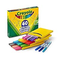 Crayola Ultra Clean Fine Line Washable Markers (40ct), Colored Markers for Kids, Fine Tip Art Marker Set, Kids Craft Supplies, 3+