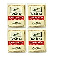 Tea Tree Therapy Toothpicks, Cinnamon, 100 Count (4-Pack)