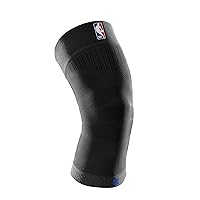 Bauerfeind Sports Compression Knee Support NBA - Lightweight Design with Gripping Zones for Basketball Knee Pain Relief & Performance with Team Designs (Black, L)