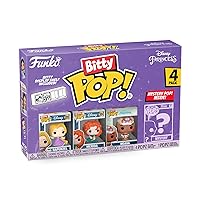 Bitty Pop! Disney Princess Mini Collectible Toys 4-Pack - Rapunzel, Merida, Moana & Mystery Chase Figure (Styles May Vary)