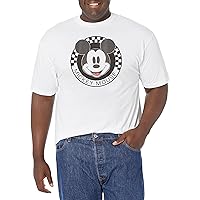 Disney Big & Tall Classic Mickey Mouse Checkered Men's Tops Short Sleeve Tee Shirt