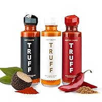 TRUFF Hot Sauce Complete Bundle, Gourmet Set of the Original, Hotter and White Truffle Edition, Unique Flavor Experiences with Truffle, 3-Bottle Bundle, 3ct 6oz bottles