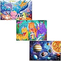 Jumbo Floor Puzzle for Kids Dinosaur Underwater Solar Jigsaw Large Puzzles 48 Piece Ages 3-6 for Toddler Children Learning Preschool Educational Intellectual Development Toys 4-8 Years Old