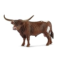 Schleich Farm World, Farm Animal Toys for Kids and Toddlers, Texas Longhorn Bull Cow Toy Figure, Ages 3+