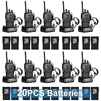 BaoFeng Walkie Talkies for Adults Long Range Rechargeable Walkie-Talkie with 20PCS Batteries & Earpieces with Mic, Portable FRS Two Way Radios for Business Camping Family Kids, Black BF-88A 10Pack