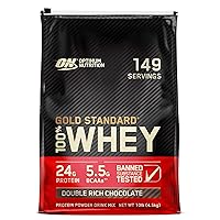 Optimum Nutrition Gold Standard 100% Whey Protein Powder, Double Rich Chocolate, 10 Pound (Packaging May Vary)