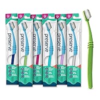 Eco Friendly Adult Toothbrushes, Made in The USA from Recycled Plastic, Lightweight Package, Ultra Soft Bristles, Colors Vary, 6 Pack