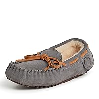 Fireside by Dearfoams Unisex-Child Parker Shearling Indoor and Outdoor Moccasin Slipper