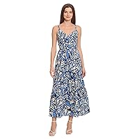 Maggy London Women's V-Neck Cotton Tiered Maxi Vacation Resort Event Guest of