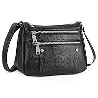 befen Genuine Leather Small Crossbody Bags Purses for Women Pocketbooks Shoulder Bag Satchel Purse with Multi Zipper Pockets