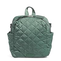 Vera Bradley Women's Performance Twill Convertible Small Backpack, Olive Leaf, One Size