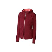 Cutter & Buck Women's Hooded Full Zip Jacket, Red, XXX-Large