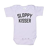 Funny Baby Onesie/Sloppy Kisser/Baby Kissing Outfit/Kissing Baby Bodysuit/Unisex Infant Romper