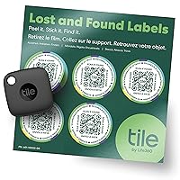 Tile Mate + Lost and Found Labels - Bluetooth Tracker for Keys, Bags and More; QR Scannable Labels for Laptops, Water Bottles, Kids Toys, Headphones and More. iOS and Android Compatible