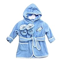 Spasilk 100% Cotton Hooded Terry Bathrobe with Booties — Baby Girl Gifts — Baby Boy Gifts — Shower Gift