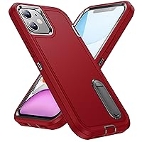 BaHaHoues for iPhone 11 Case, iPhone 11 Phone Case with Built in Kickstand,Shockproof/Dustproof/Drop Proof Military Grade Protective Cover for iPhone 11 6.1 inch (Red/Black)