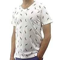 Men's Fun Colorful Novelty Print V-Neck Short-Sleeve T-Shirt S-XXL
