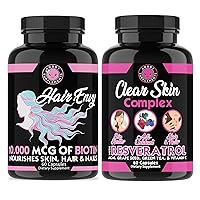 Angry Supplements Hair Envy Biotin + Keratin 60ct Capsules and Clear Skin Complex 60ct Capsules