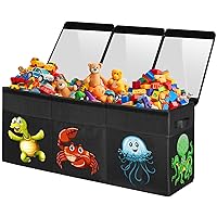 YOHOOLYO Toy Box Chest for Kids,155L Extra Large Collapsible Toy Storage Organizer with Lids Large Toy Box Chest Bin for Boys,Girls,Playroom, Closet