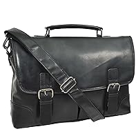 Mens Real Cowhide Leather Briefcase Soft Satchel Office Bag Roy