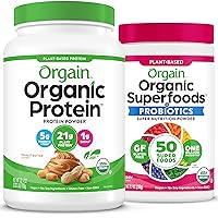 Orgain Organic Vegan Protein Powder (Peanut Butter) and Orgain Organic Greens Powder (Berry) - Plant Based Protein and Superfoods