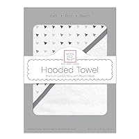 SwaddleDesigns Cotton Terry Baby Hooded Towel, Tiny Triangle Shimmer, Sterling