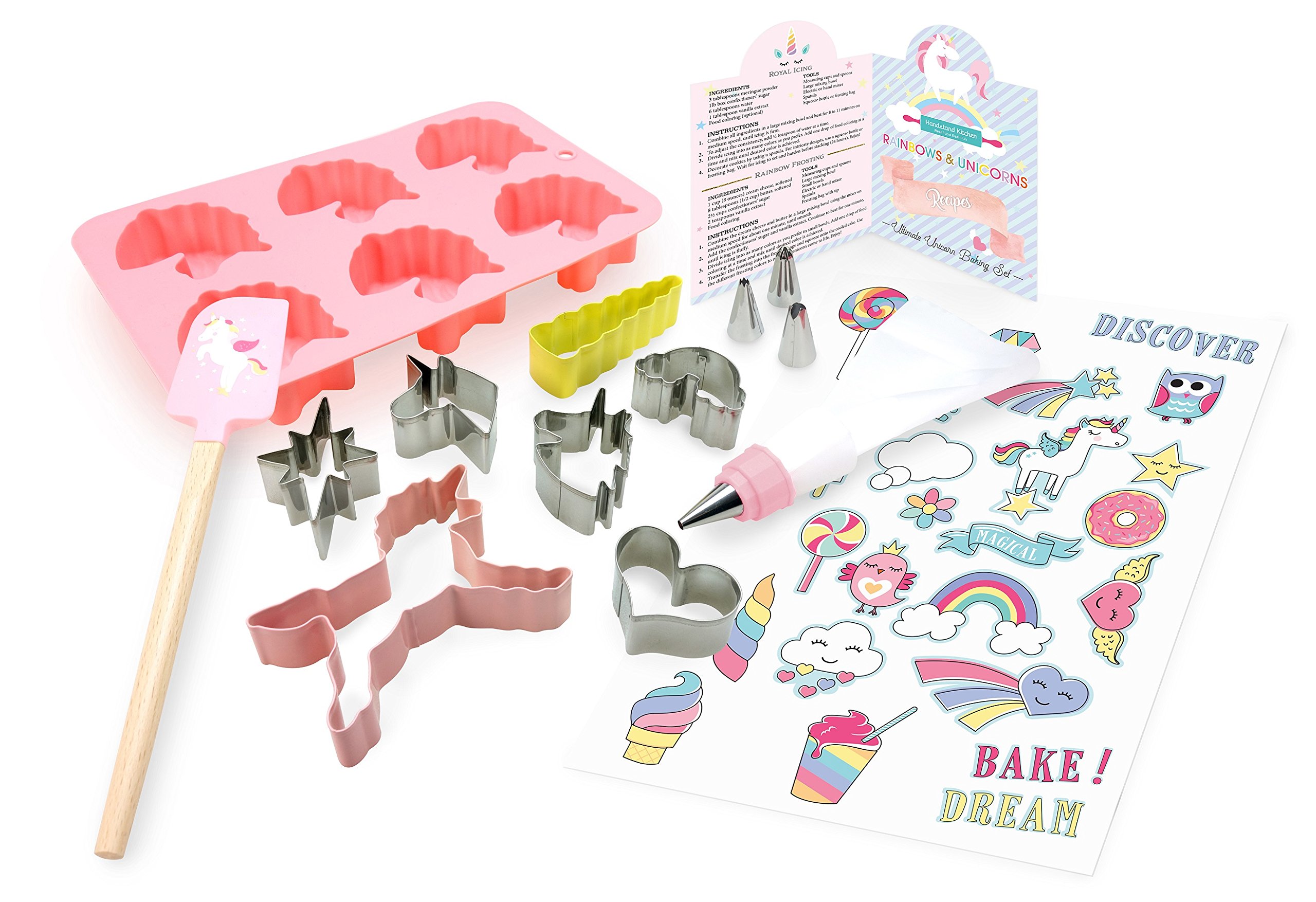 Handstand Kitchen Rainbows and Unicorns 15-piece Ultimate Baking Party with Recipes