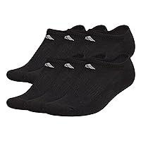 adidas Women's Athletic Cushioned No Show Socks (6-Pair) Low Profile Look with Arch Compression for a Secure Fit